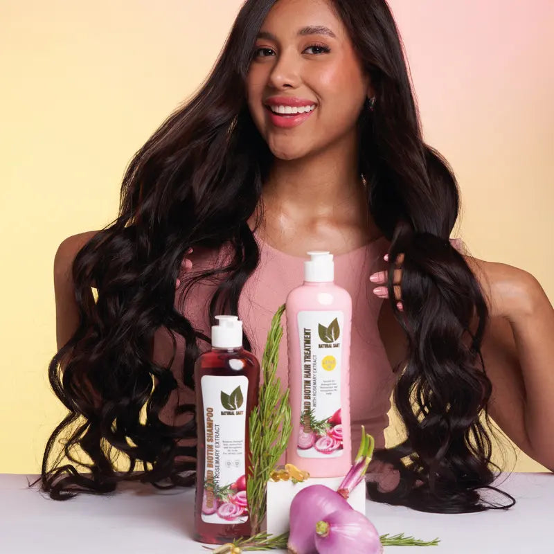 VelvaFlow Natural Sant Onion, Rosemary and Biotin Shampoo & Treatment