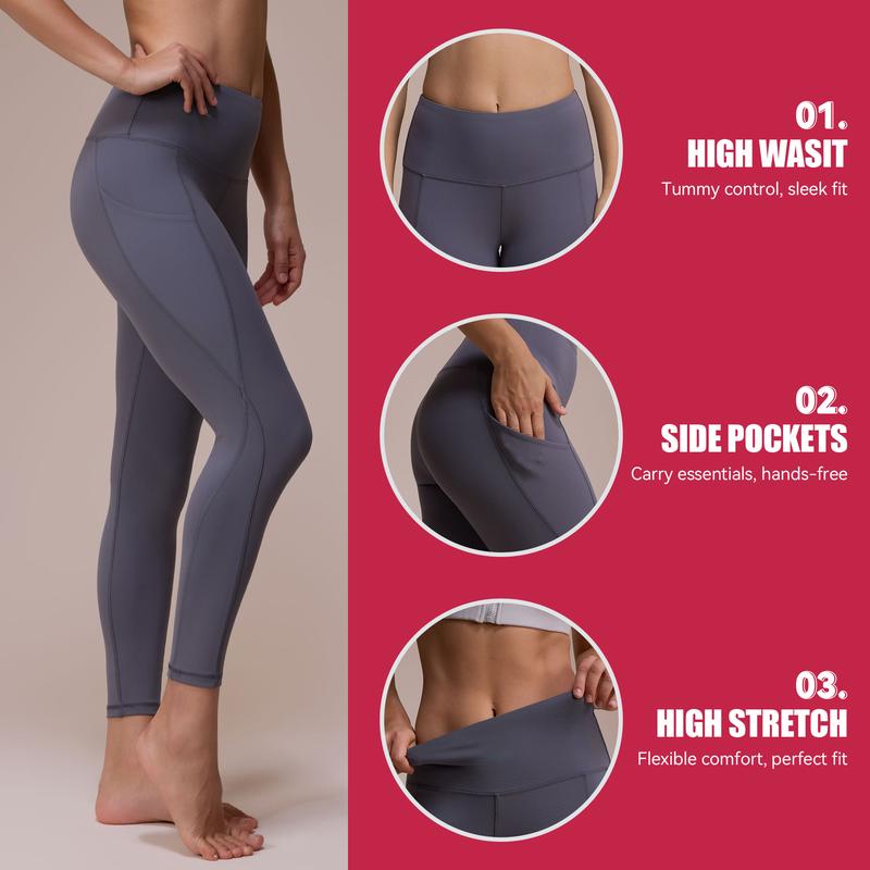 VelvaFlow High Waisted Tummy Control Leggings with Pockets
