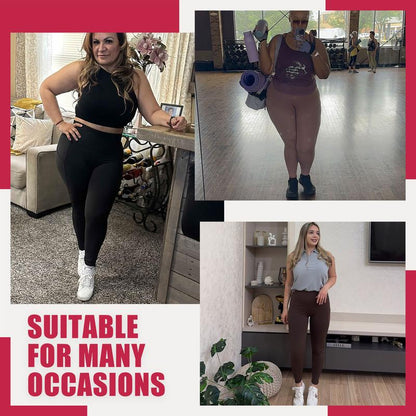 VelvaFlow High Waisted Tummy Control Leggings with Pockets