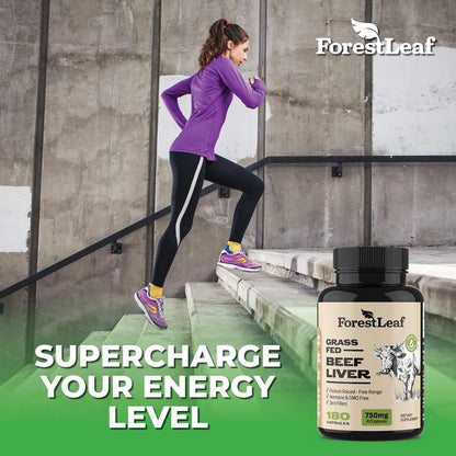 VelvaFlow ForestLeaf Grass Fed Beef Liver Capsules